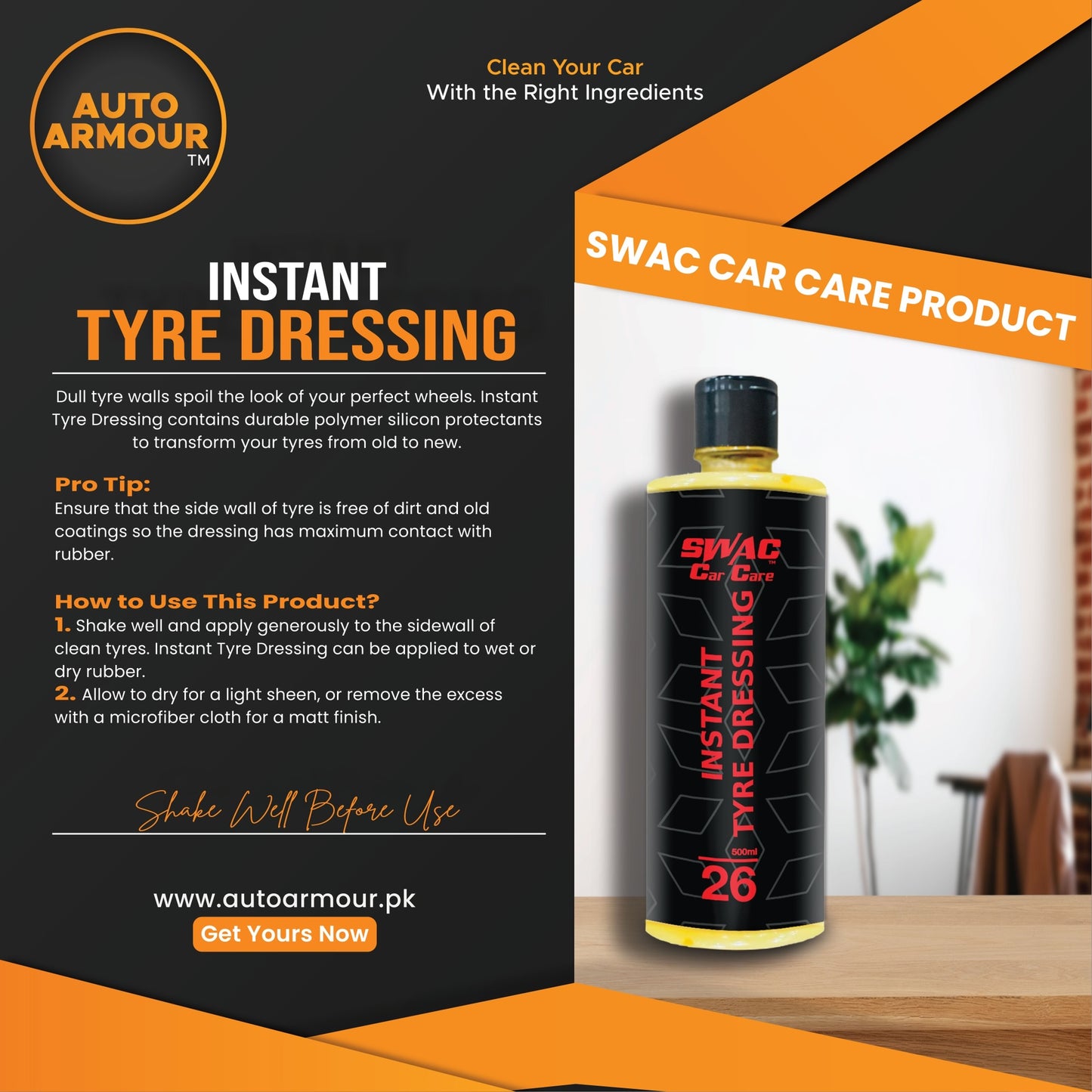 SWAC Car Care Shampoo+SWAC Instant Tyre Dressing