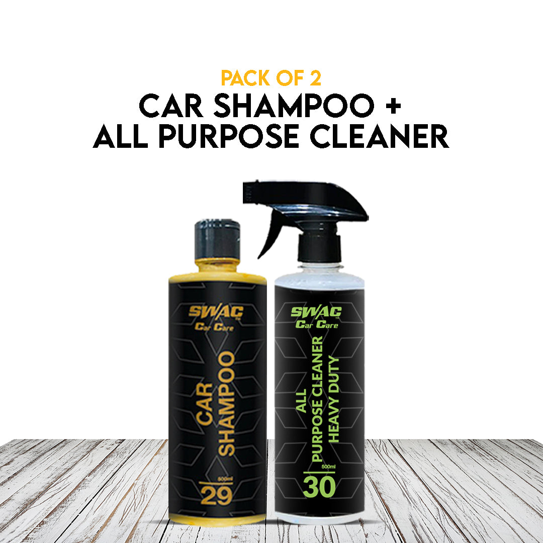 Pack of 2 Car Shampoo + All Purpose Cleaner Heavy Duty