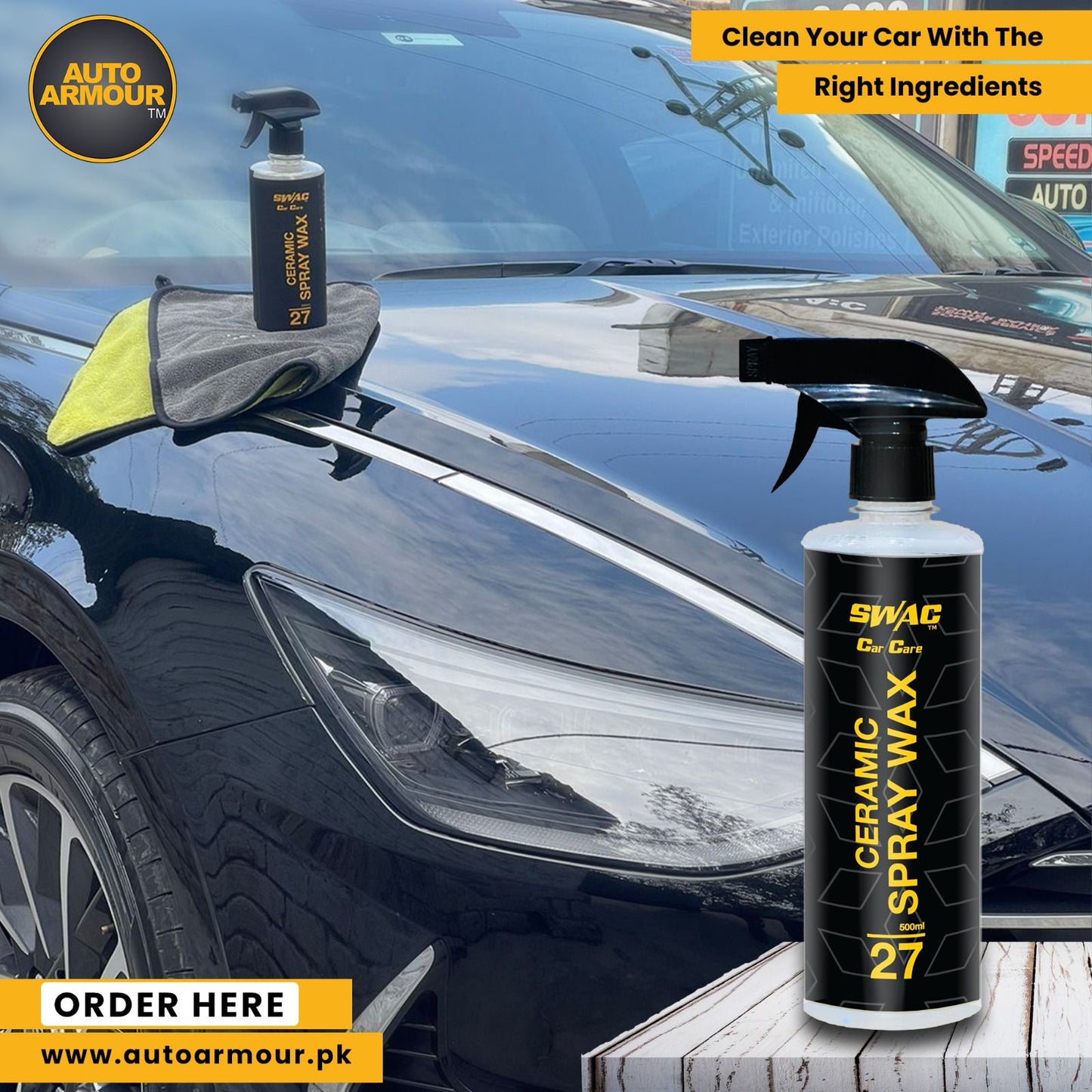 SWAC Car Care Shampoo+SWAC Ceramic Exterior Spray Wax