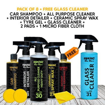 Pack of 8 + Free Glass Cleaner